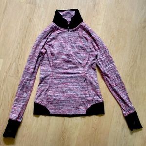 Lululemon Runderful 1/2 Zip Space Dye Berry Long Sleeve Pullover Shirt